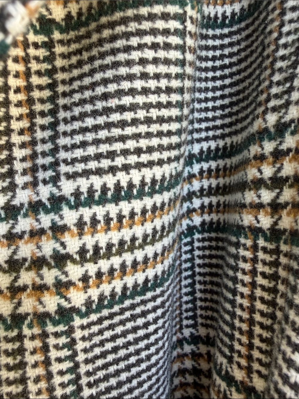 Love Tree Houndstooth Plaid Belted Trench Coat Size Medium - Picture 3 of 11